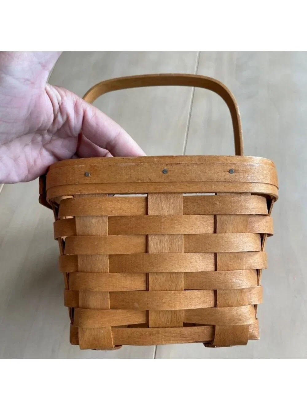 Set of Two Vintage Longaberger Handwoven Wooden Baskets, 1995/1997, Made‎ in USA